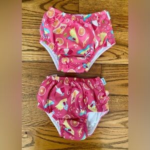 Green Sprouts Floral Kids Swim Diaper Cover Bundle - 3T